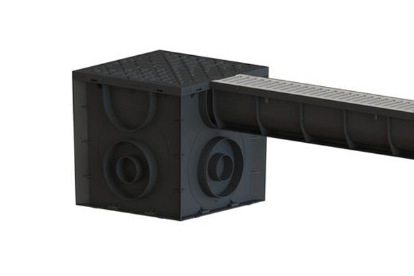 Лоток водоотводный Easy1 DN70 H90, с решеткой щелевой оцинкованной (1000x90x90мм) класс нагрузки А15